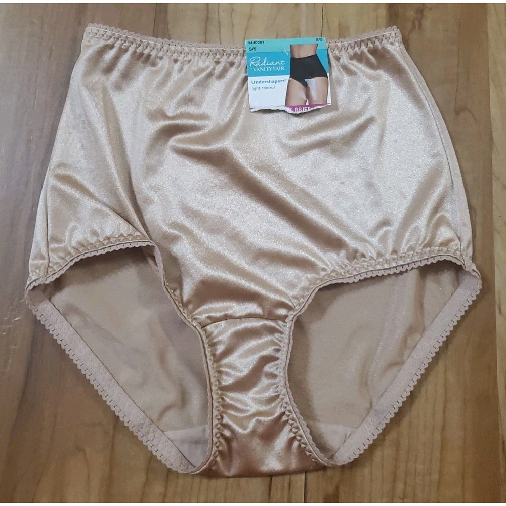 Vintage Vanity Fair Second Skin Satin Panties 40301 Shaper Briefs Tan Sz Small 5